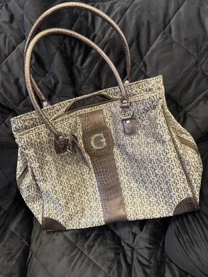 Guess Wilder Brown Monogram Weekender Duffel Bag - Image 1 of 4