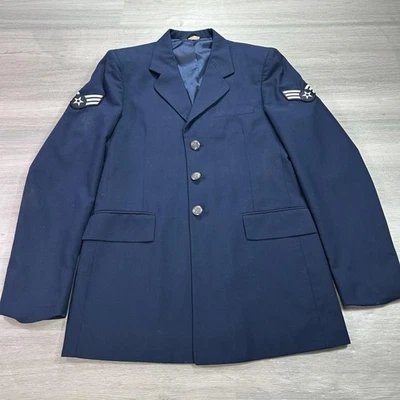 Abrigo chaqueta de vestir del servicio de la Fuerza Aérea de los Estados Unidos 39XL azul DSCP NSN 8405-01-434-0945 Foto 1 de 4