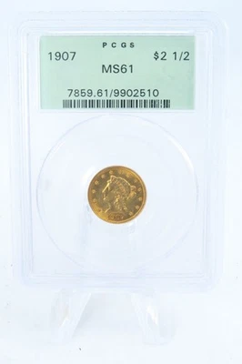 1907-P PCGS MS61 Liberty Head Gold Quarter Eagle Business Strike $2.5 — 第 1/2 张图片