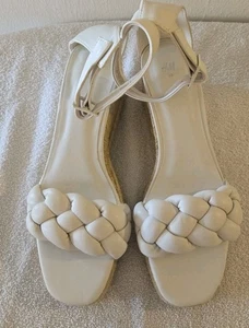 Women's Cream Wedge High Heel Shoes UK Size 5 Excellent Condition - Picture 1 of 6