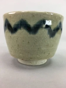 Japanese Seto Ware Ceramic Teacup Yunomi Vtg Pottery Crackle glaze PT59 - Picture 1 of 8