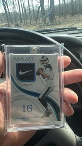 2019 Panini Immaculate Jared Goff Brand Logo Patch Platinum 1/1 - Picture 1 of 2