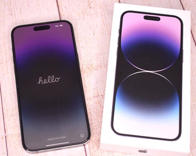 iPhone 14 Pro Max 256GB Unlocked MQ8W3LL/A Deep Purple W/ Box GREAT - Image 1 of 4