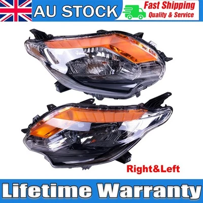 New Pair LH+RH Head Light Lamp Black For Mitsubishi Triton MQ GLX 2015~2018 Ute - image 1 of 4