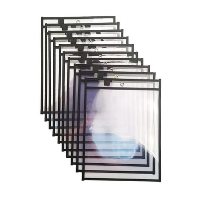 10PCS Dry Erase  Sleeves,Oversized Reusable,Dry Erase Ticket Holder Pockets8455 - Bild 1 von 4