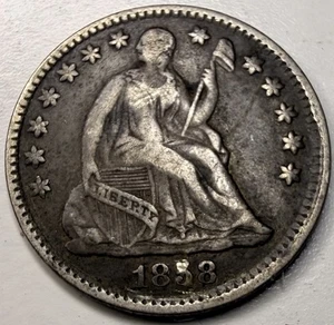 Media moneda de diez centavos Seated Liberty 1858, R67 - Imagen 1 de 5