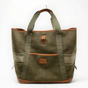 HOUSTON Tote Bag Wool Khaki Authentic Men D:7.09” H:14.96” W:15.75” 8318 - Picture 1 of 9