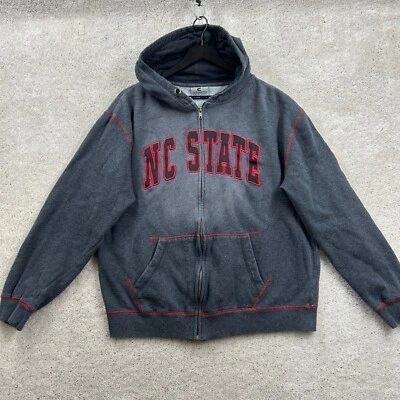 Sudadera con Capucha NC State Adulto Talla Grande Gris Manga Larga Cremallera Completa Coliseo Vellón Foto 1 de 4