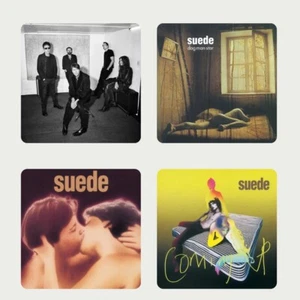 Suede Band 4 Coaster Set Dog Man Star Coming Up Brett Anderson Trash Beautiful - Imagen 1 de 5