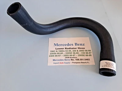 Manguera de radiador inferior Mercedes-Benz 190c & Dc, 200,200D, 220Sb, 220SE, 230S, 250S, E Foto 1 de 4