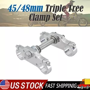 45/48mm Triple Tree Clamp Set For Front Forks Dirt Bike 110cc 125cc CRF70 XR70 - Picture 1 of 10