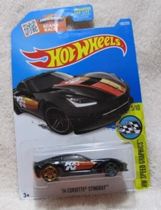 HOT WHEELS 2016 HW SPEED GRAPHICS '14 CORVETTE STINGRAY BLACK 5/10 - Picture 1 of 3