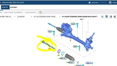 Genuine Ford Inner Tie Rod 2015-2019 Lincoln MKC, either side EJ7Z-3280-A — 第 1/3 张图片