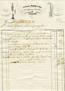 Dépt 71 Mâcon 16 Rue Philippe Laguiche - Entête Lampiste - Comte de Grille 1847 - Picture 1 of 1