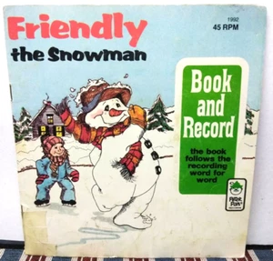 RARE 1977 FRIENDLY THE SNOWMAN 45 RECORD & READALONG BOOK BY PETER PAN RECORDS - Picture 1 of 7