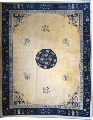 Alfombra china Art Deco tamaño palacio antiguo 12'-5" x 15'-3" Pekín Foto 1 de 4