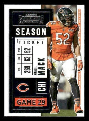 2020 Panini Contenders #81 Khalil Mack Chicago Bears - Image 1 of 2