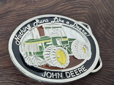 VINTAGE JOHN DEERE "NOTHING RUNS LIKE A DEERE!" METAL BELT BUCKLE - Image 1 of 4