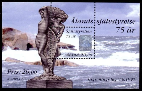 Aland 1997 Autonomy 75 Years, Ship Hologram Stamp Minisheet UNM / MNH Cat £15 Cover