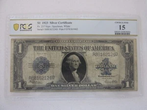 1923 $1 Silver Certificate PCGS Banknote Choice F15 (Speelman, White) #2 - Picture 1 of 2