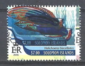 2016 Solomon Error Fishes Red Lined Wrasse Halichoeres Biocellatus MNH - Picture 1 of 1