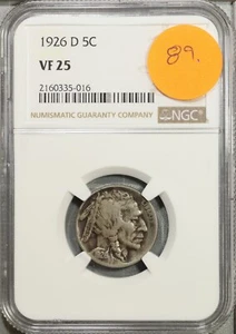1926 D Buffalo Nickel NGC VF 25 Very Fine #5-016 - Picture 1 of 2