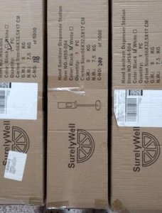 Automatic Hand Sanitizer Dispenser Station Floor Stand, Touchless, Black - Picture 1 of 4