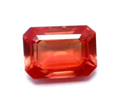 Piedra preciosa suelta certificada de corte esmeralda zafiro naranja natural de 5,40 quilates con regalo Foto 1 de 4