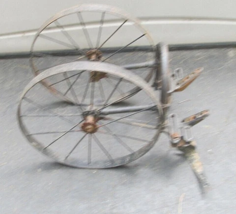 Vintage Iron Age like Planet Jr Double  Wheel Cultivator & 2 Plow Sweeps Cover
