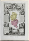 1869 - Rhône - Carte Antique De Levasseur - Département Gravure