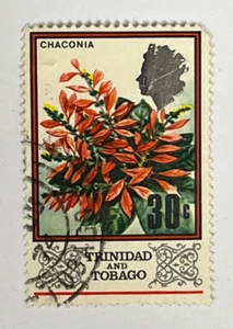 Trinidad & Tobago 30c Stamp - Chaconia Flower (Used) X41 - Picture 1 of 2