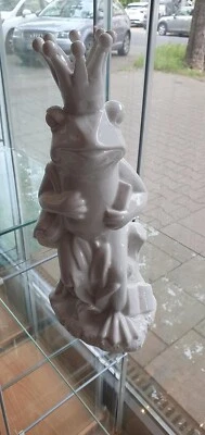 Froschkönig Figur, Porzellan, groß, weiss, neu - Bild 1 von 4