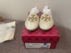 TORY BURCH ELEANOR HALBSCHUH NEU CREMEFARBEN ZIEGENLEDER mit Staubbeutel Größe US 5 Neu im Karton - Bild 1 von 9