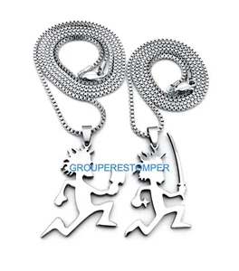 Juggalo Pendant Necklace Set New 24" And 30" Box Link Style Chains Insane  - Picture 1 of 8