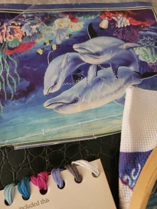 Kit de punto de cruz sin cuenta tranquilidad submarina de colección delfines puesta de sol 13932 - Imagen 1 de 5