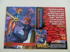 1995 MARVEL VERSUS DC BLACK WIDOW/BLACK CANARY CARD # 53 SIGNED JIM BALENT COA