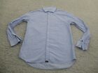 Billy Reid Shirt Mens Large Blue Long Sleeve Button Preppy Cotton Linen Blend A1