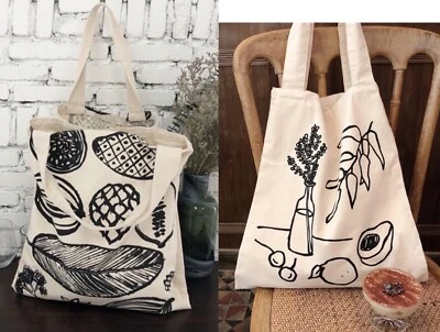 Bolso de hombro grande de lona gruesa para mujeres Bolso de mano ecológico para compras diario Foto 1 de 4