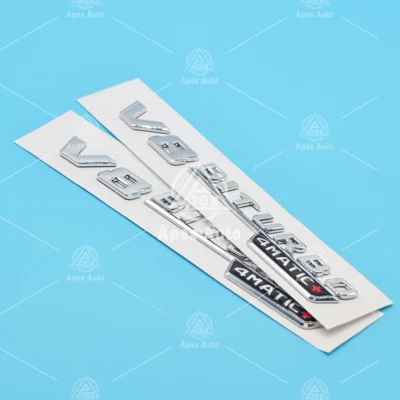 Chrome For AMG V8 BITURBO 4MATIC+ Trunk Fender Badges Emblems Foto 1 de 4