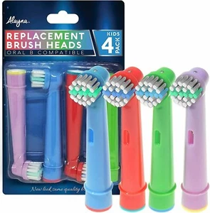 Alayna Kids Toothbrush Replacement Brush Heads for Oral B Braun - 4 Pack - Picture 1 of 8