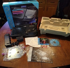 WORKING Sega CD Model 2 Console: Boxed + Mounting Plate, Sewer Shark, Extender