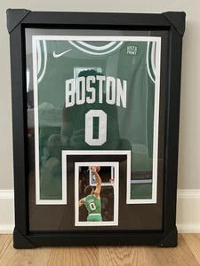 Framed Jayson Tatum Tiny Jersey - Boston Celtics - Custom Hand Made 21” X 15” - Picture 1 of 8