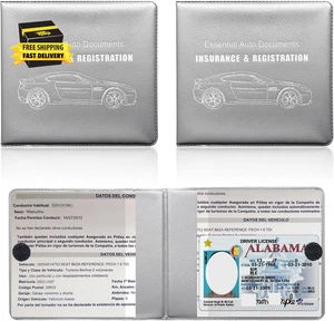 2PCS Car Registration Insurance Holder, 10.6"×4.8" Essential Auto Card Document - Picture 1 of 6