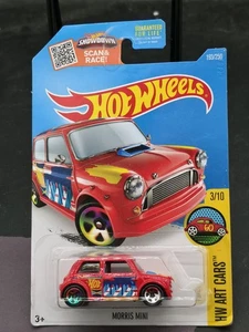 2015 Hot Wheels Showdown MORRIS MINI Art Cars 3/10 Scan & Race die cast Sealed - Picture 1 of 2