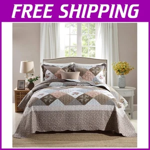 King Size Quilt Sets with Shams - Soft Reversible Bedspread - Picture 1 of 9
