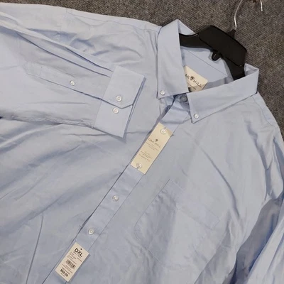 Camisa Oak Hill Para Hombres 20 35/36 Azul Calce Clásico Sin Hierro Vestido con Botones DXL Foto 1 de 4