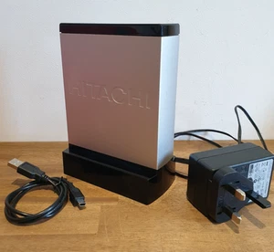 Hitachi 1TB External Desk Hard Drive With Power Source And Data Cable - Afbeelding 1 van 10