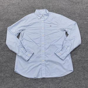 Vineyard Vines Shirt Mens Small Blue Stripe Performance Classic Fit Button Down - Picture 1 of 9