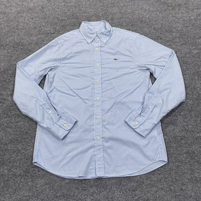 Vineyard Vines Shirt Mens Small Blue Stripe Performance Classic Fit Button Down - Image 1 of 4