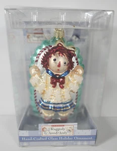 Vintage Raggedy Ann & Andy Weihnachtsschmuck handgefertigtes Glas Kurt S. Erle Neu im Karton - Bild 1 von 12
